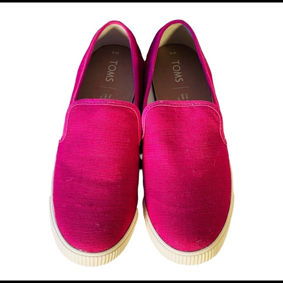 TOMS Heritage Canvas Clemente  Fuchsia / Hot Pink ~ Women's Size 6 - Picture 3 of 7
